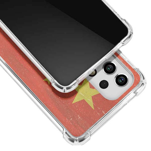 Chinese Flag Distressed Galaxy A53 5G Clear Case